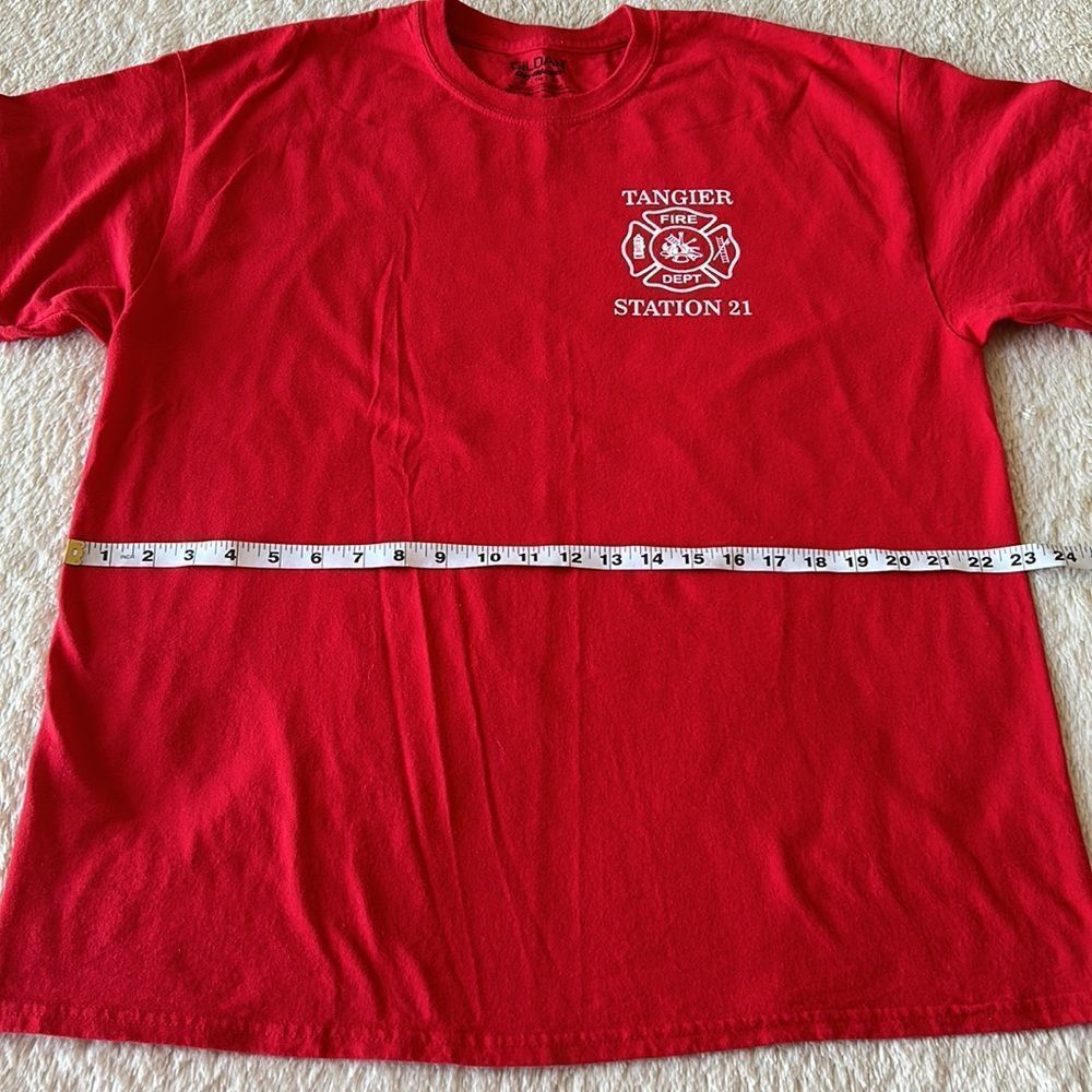 Tanger fire station 21 red short sleeve shirt size XL - Picture 10 of 16